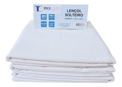 Imagem de Kit 1 Lençol e 1 Fronha Hospitalar Clinica Hotel Pousada Maca Cama Profissional Licitação Tecido Algodão Com Bainha Aba Macio