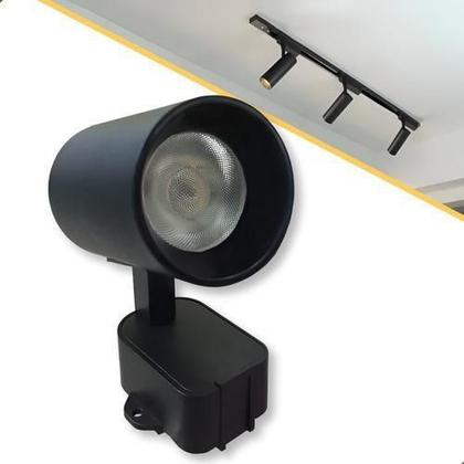 Imagem de Kit 1 Luminária Difusa 15w + 4 Spots 7w Led + Trilho 1m Cor Preto Bivolt 3000K