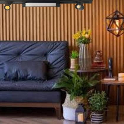 Imagem de Kit 1 Luminária Difusa 15w + 4 Spots 7w Led + Trilho 1m Cor Preto Bivolt 3000K