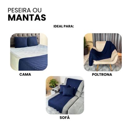 Imagem de Kit 1 Manta Premium Para Sofá, Poltrona, Cama Queen e 2 Capas de Almofada em Tricot  Modelo Super Luxo  Costura Mágica.