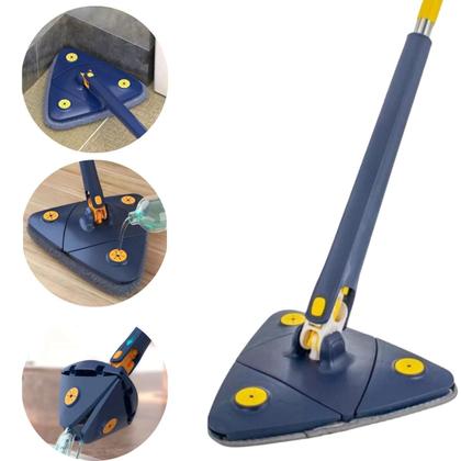 Imagem de Kit 1 Mop De Limpeza Giratório 360 Triângular + 2 Refil Facilidade Cantos mais Estreitos Lavavel Agilidade Reutilizável