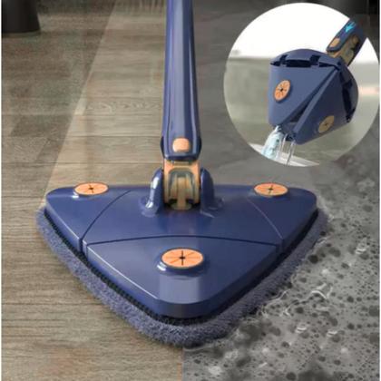 Imagem de Kit 1 Mop De Limpeza Giratório 360 Triângular + 2 Refil Facilidade Cantos mais Estreitos Lavavel Agilidade Reutilizável
