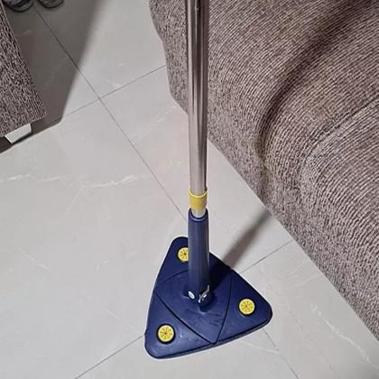 Imagem de Kit 1 Mop De Limpeza Giratório 360 Triângular + 2 Refil Facilidade Cantos mais Estreitos Lavavel Agilidade Reutilizável