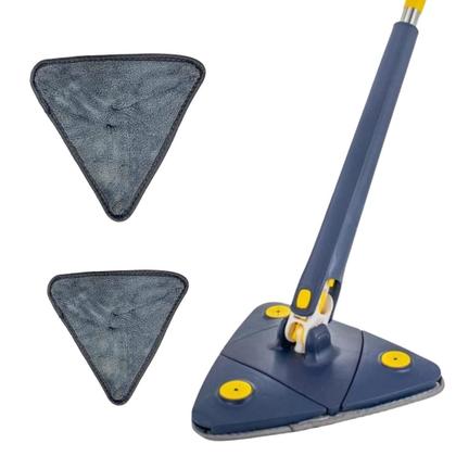Imagem de Kit 1 Mop De Limpeza Giratório 360 Triângular + 2 Refil Facilidade Cantos mais Estreitos Lavavel Agilidade Reutilizável