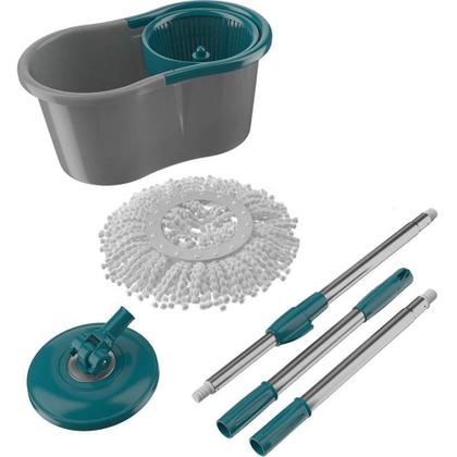 Imagem de Kit 1 Mop Fit Flash Limp Extensível Giratório MOP5010 + 2 Refil Microfibra RMOP5011