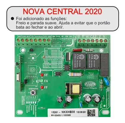 Imagem de Kit 1 Motor Rossi Dz Atto Turbo 3m Crem 3 Control P/ Portão Deslizante 350kg 220v