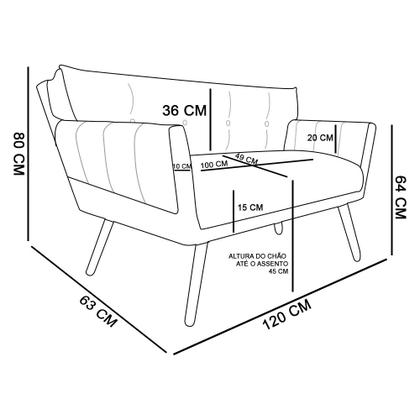 Imagem de Kit 1 Namoradeira 2 Lugares e 2 Poltronas Anitta Suede Pés Palito Castanho - D'Rossi