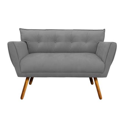 Imagem de Kit 1 Namoradeira 2 Lugares e 2 Poltronas Anitta Suede Pés Palito Castanho - D'Rossi