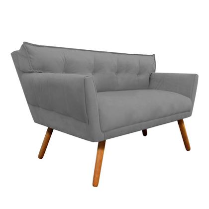 Imagem de Kit 1 Namoradeira 2 Lugares e 2 Poltronas Anitta Suede Pés Palito Castanho - D'Rossi