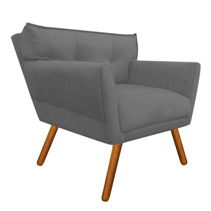 Imagem de Kit 1 Namoradeira 2 Lugares e 2 Poltronas Anitta Suede Pés Palito Castanho - D'Rossi