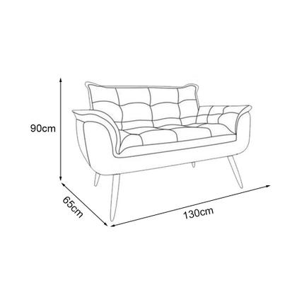 Imagem de Kit 1 Namoradeira com 1 Poltrona Opala Luxo com Pés Estilo Retrô - Marrom
