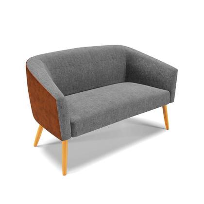 Imagem de Kit 1 Namoradeira E 2 Poltronas Nozes Com Grafite Madeira