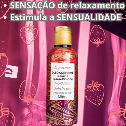 Imagem de Kit 1 Óleo beijável Morango Massagem Banho + 2 Óleo Spray Shock Plus Morango Sofisticatto