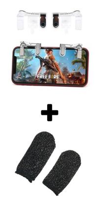 Imagem de Kit 1 Par Luva De Dedo Gamer + 1 Par Gatilhos R1 L1 Celular