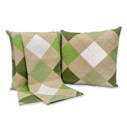 Imagem de Kit 1 Peseira CASAL + 2 Capas de Almofadas 40cm x 40cm Piquet Favinho