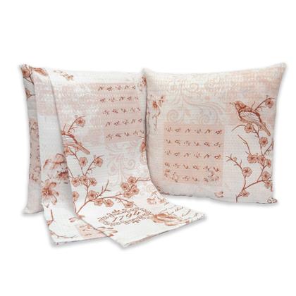 Imagem de Kit 1 Peseira CASAL + 2 Capas de Almofadas 40cm x 40cm Piquet Favinho
