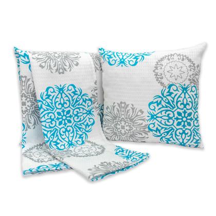 Imagem de Kit 1 Peseira QUEEN + 2 Capas de Almofadas 40cm x 40cm Piquet Favinho