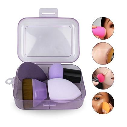 Imagem de Kit 1 Pincel Mágico + 3 Esponjas Maquiagem Pó Base Corretivo