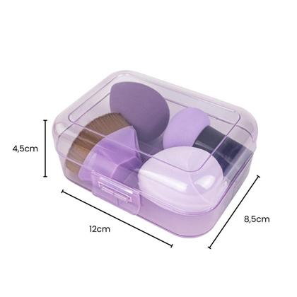 Imagem de Kit 1 Pincel Mágico + 3 Esponjas Maquiagem Pó Base Corretivo