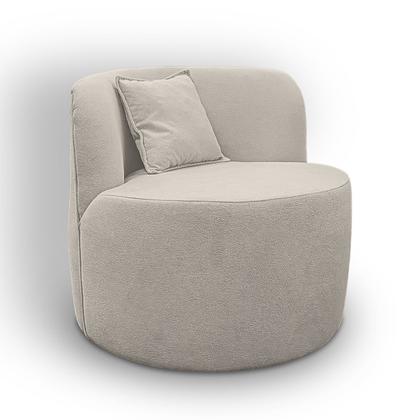 Imagem de Kit 1 Poltrona Com Sofá Curvo 2 Lugares Feijão Forma Orgânica 1,50 Bouclé Maranata