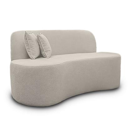 Imagem de Kit 1 Poltrona Com Sofá Curvo 2 Lugares Feijão Forma Orgânica 1,50 Bouclé Maranata