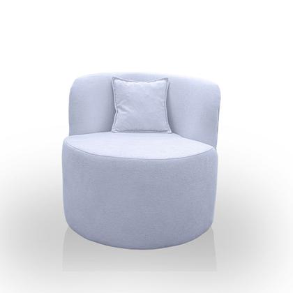 Imagem de Kit 1 Poltrona Com Sofá Curvo 2 Lugares Feijão mais Puff Retangular Bouclé Maranata