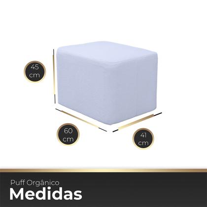 Imagem de Kit 1 Poltrona Com Sofá Curvo 2 Lugares Feijão mais Puff Retangular Bouclé Maranata