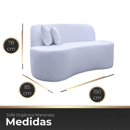 Imagem de Kit 1 Poltrona Com Sofá Curvo 2 Lugares Feijão mais Puff Retangular Bouclé Maranata