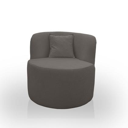 Imagem de Kit 1 Poltrona Com Sofá Curvo 2 Lugares Feijão mais Puff Retangular Bouclé Maranata