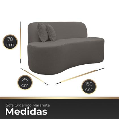 Imagem de Kit 1 Poltrona Com Sofá Curvo 2 Lugares Feijão mais Puff Retangular Bouclé Maranata