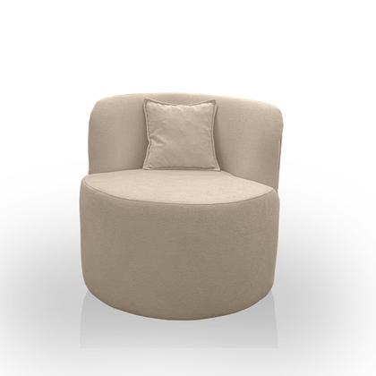 Imagem de Kit 1 Poltrona Com Sofá Curvo 2 Lugares Feijão mais Puff Retangular Bouclé Maranata