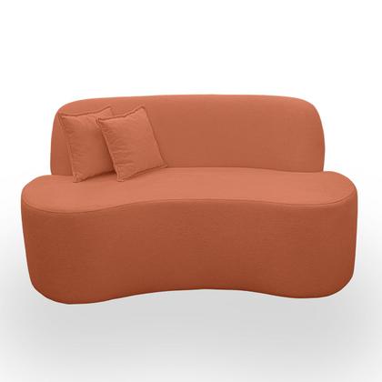 Imagem de Kit 1 Poltrona Com Sofá Curvo 2 Lugares Feijão mais Puff Retangular Bouclé Maranata