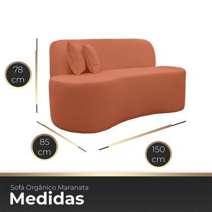 Imagem de Kit 1 Poltrona Com Sofá Curvo 2 Lugares Feijão mais Puff Retangular Bouclé Maranata