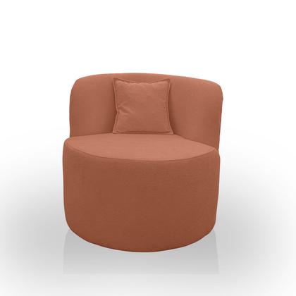 Imagem de Kit 1 Poltrona Com Sofá Curvo 2 Lugares Feijão mais Puff Retangular Bouclé Maranata