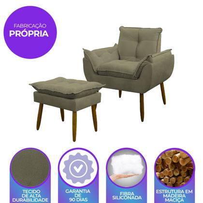 Imagem de Kit 1 Poltrona Decorativa Sala Estar Escritório 1 Puff Prime