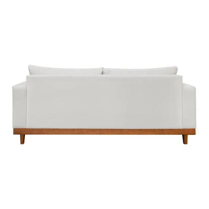 Imagem de Kit 1 Poltrona Living + Sofá 3 Lugares Madeira Tecido Linho