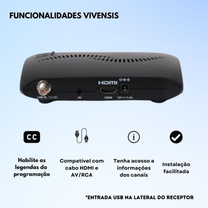 Imagem de Kit 1 Receptor + Lnb Duplo E 1 Cabo