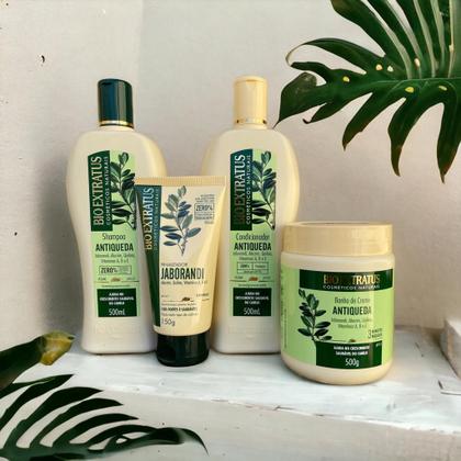 Imagem de kit 1 Shampoo 1 Condicionador 1 Banho creme Antiqueda Jaborandi 500 ml + 1 Finalizador