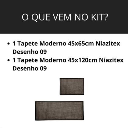 Imagem de Kit 1 Tapete 45x65 e 1 Tapete 45x120 Niazitex Moderno