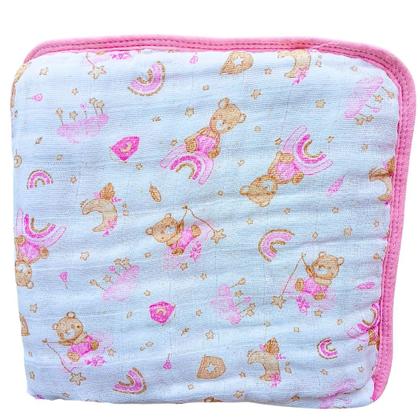 Imagem de kit 1 Toalha Banho Soft Capuz de Fralda 100% algodão grossa + 3 Pano Boca Babete Bebe Enxoval