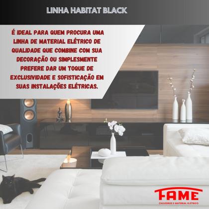 Imagem de Kit 1 Tomada Simples 20a + 1 Tomada Dupla 20a Preta - Fame