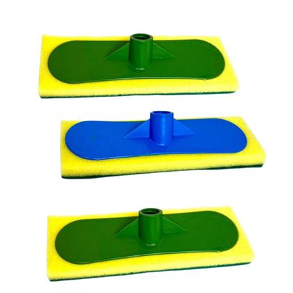 Imagem de Kit 1 vassoura Granluxo  1 rodo duplo  1 esponja limpa piso, sem cabo