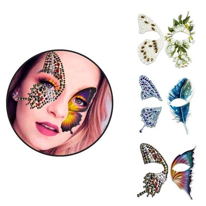 Imagem de Kit 10 Adesivo Rosto Carnaval Halloween Festa Fantasia Maquiagem Artística Beleza Makeup