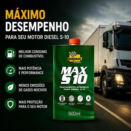 Imagem de Kit 10 Aditivo Combustível Max S10 Diesel Bardahl 500ml Limpeza Proteção Motor