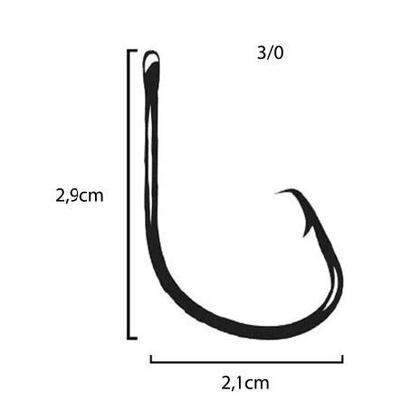 Imagem de Kit 10 Anzol De Pesca 3/0 Mutsu Pinnacle P/ Peixes De Couro