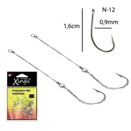 Imagem de Kit 10 Anzol Maruseigo Encastoado Xingu N-12 Super Afiado