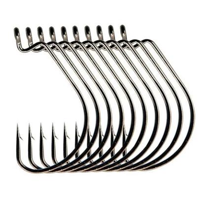 Imagem de Kit 10 Anzol Offset De Pesca P/ Camarao Soft Bait Shad Grub