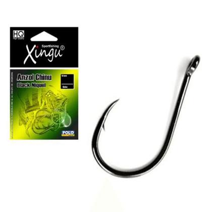 Imagem de Kit 10 Anzol Pesca Chinu Black Xingu N09 Afiado Com Fisga