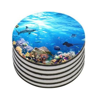 Imagem de Kit 10 Apoio de Copos Coleção Projeto Oceanos Redondo