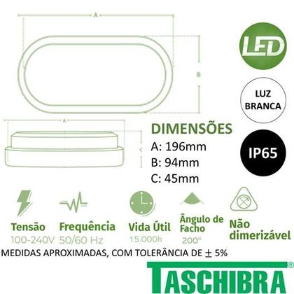 Imagem de Kit 10 Arandela Tartaruga Led 24w Preta Ip65 Luz Branca 6500K